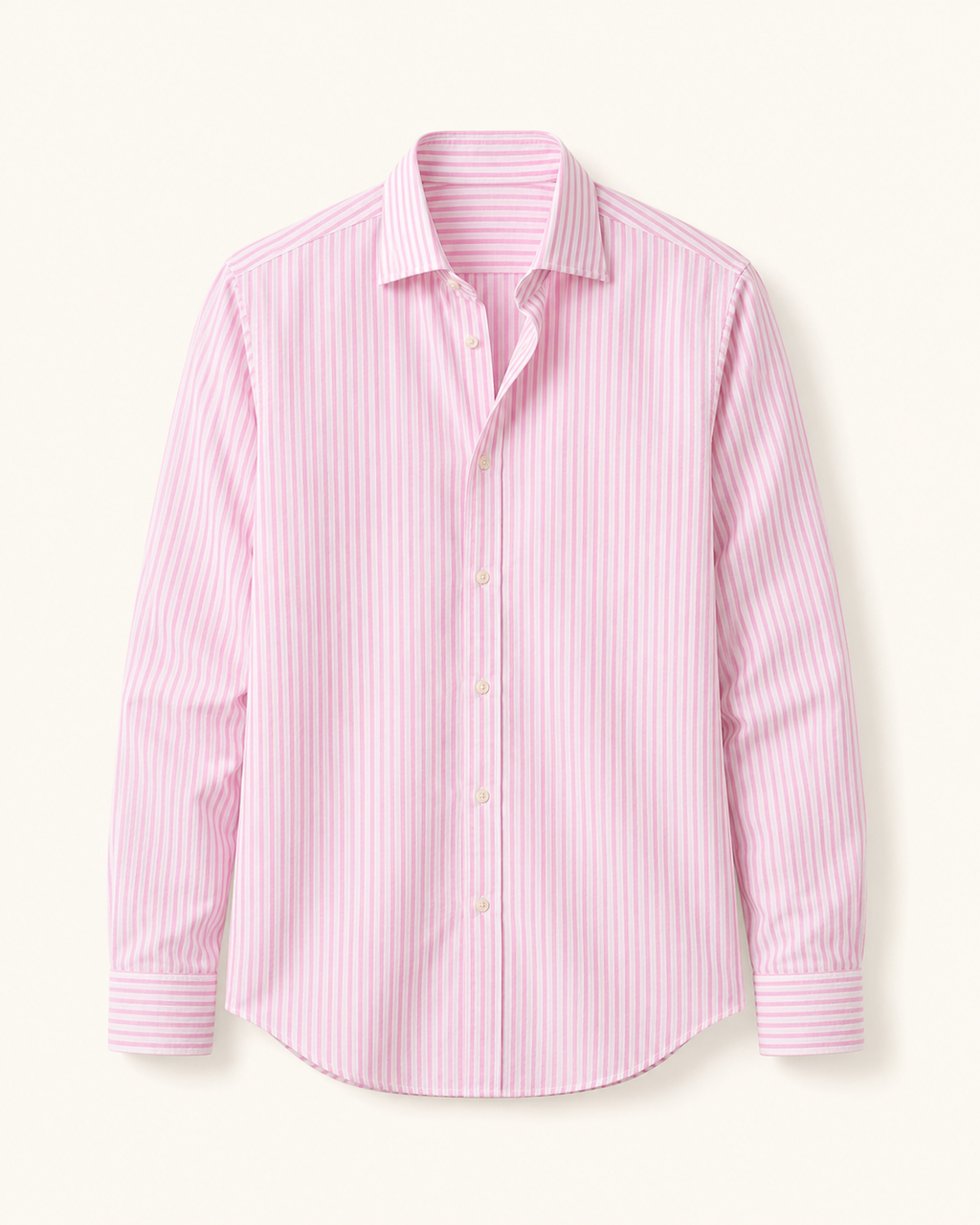 FATHEN Rose Stripe Cotton Shirt