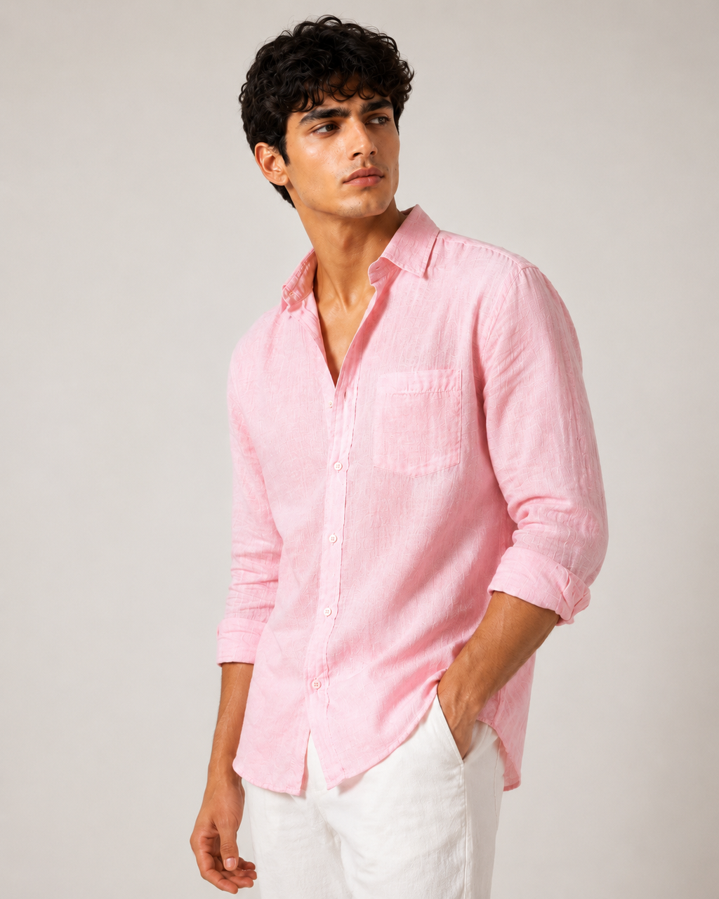 FATHEN Rose Linen Shirt